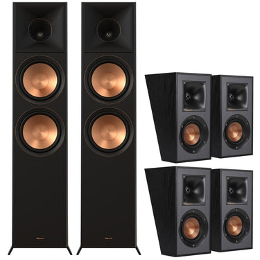Klipsch Hi-Res Floorstanding Speaker (2-Pack) Bundle with 2x Pair of Surround Speaker