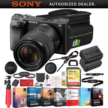 Sony a6400 4K Mirrorless Camera ILCE-6400M/B 18-135mm F3.5-5.6 OSS Zoom Lens Bundle