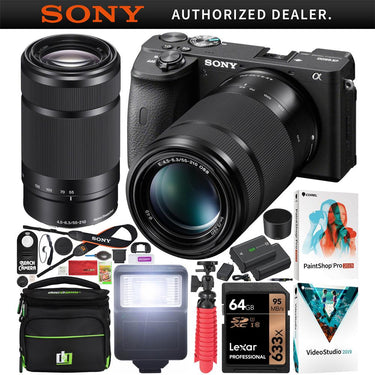 Sony a6600 Mirrorless Camera 4K APS-C ILCE-6600B + 55-210mm Lens Accessory Bundle