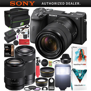 Sony a6600 Mirrorless Camera 4K APS-C ILCE6600MB 2 Lens 18-135mm 55-210mm Bundle