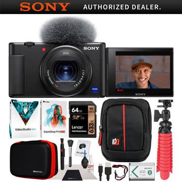 Sony ZV-1 Compact Digital Vlogging 4K Video Camera Content Creators & Vloggers Bundle