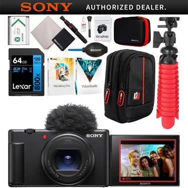 Sony ZV-1 II Vlog Camera with 4K Video for Content Creators and Vloggers Black Bundle