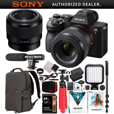 Sony a7R IV Mirrorless Full Frame Camera + 50mm F1.8 FE Lens SEL50F18F Kit Bundle