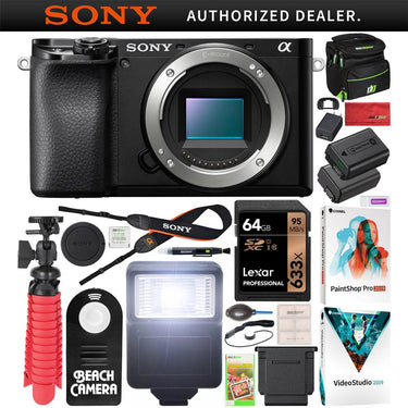 Sony a6100 Mirrorless Camera 4K APS-C Body Only ILCE-6100B 64GB Accessory Bundle