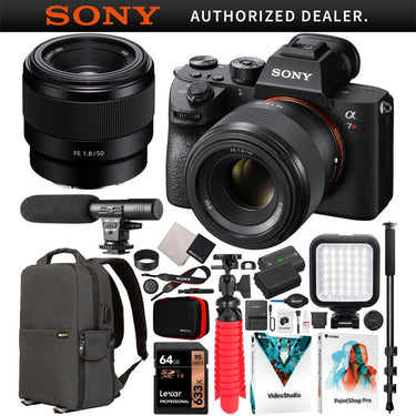 Sony a7R III Mirrorless Full Frame Camera + 50mm F1.8 FE Lens SEL50F18F Kit Bundle