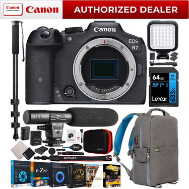 Canon EOS R7 Mirrorless APS-C Camera with 4K Video 32.5MP CMOS Sensor Body Bundle