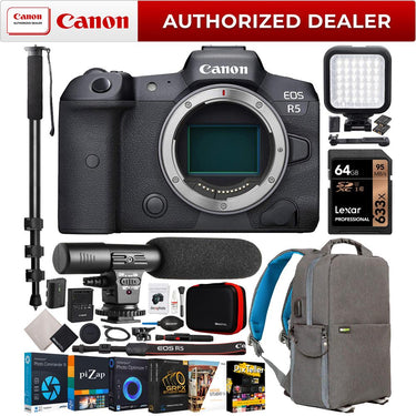 Canon EOS R5 Full Frame Mirrorless Camera with 8K Video 45MP CMOS Sensor Body Bundle