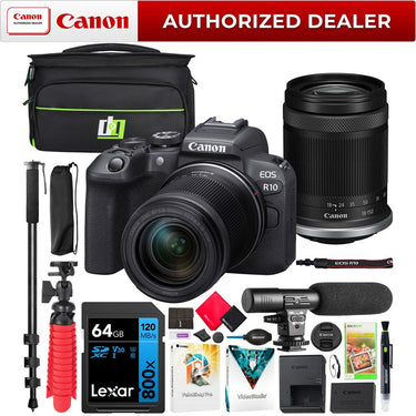 Canon EOS R10 Mirrorless Camera with RF-S 18-150mm F3.5-6.3 IS STM Lens Kit Pro Bundle