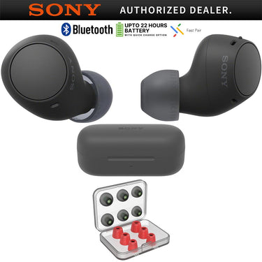Sony WF-C510 Truly Wireless Earbuds, Black Bundle with Deco 6 Pairs of Earbud Tips