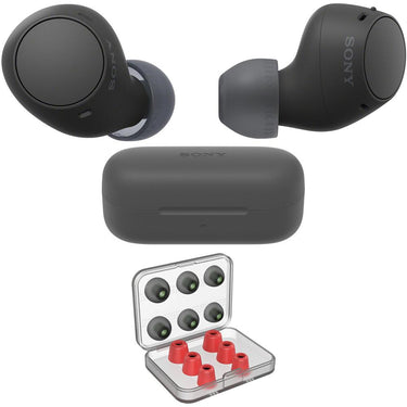 Sony WF-C510 Truly Wireless Earbuds, Black Bundle with Deco 6 Pairs of Earbud Tips