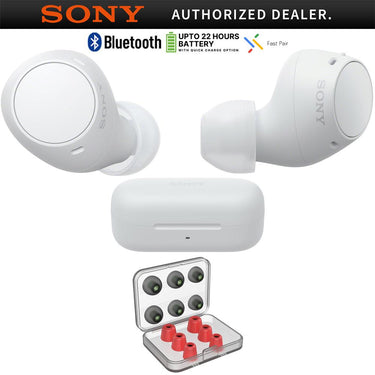Sony WF-C510 Truly Wireless Earbuds, White Bundle with Deco 6 Pairs of Earbud Tips