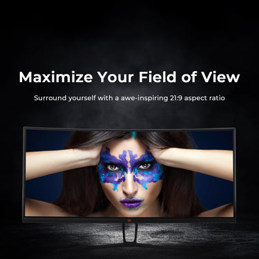 Deco Gear 35" Curved Gaming Ultrawide Monitor, 3440x1440, 120Hz, 1ms, Starter Bundle