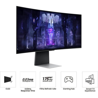 Samsung 34" G85SB OLED Ultra WQHD 175Hz Curved Smart Gaming Monitor - Open Box