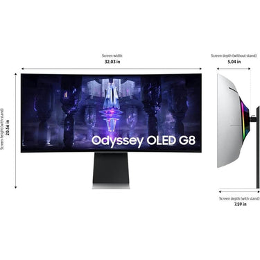Samsung 34" G85SB OLED Ultra WQHD 175Hz Curved Smart Gaming Monitor - Open Box