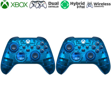 Microsoft QAU-00150 Xbox Wireless (Sky Cipher Special Edition) Dual Controller Bundle