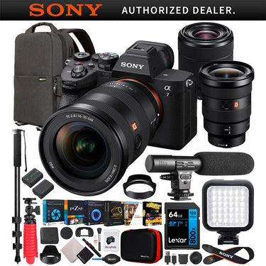 Sony a7 IV Full Frame Mirrorless Camera + 16-35mm F2.8 GM + 28-70mm 2 Lens Kit Bundle