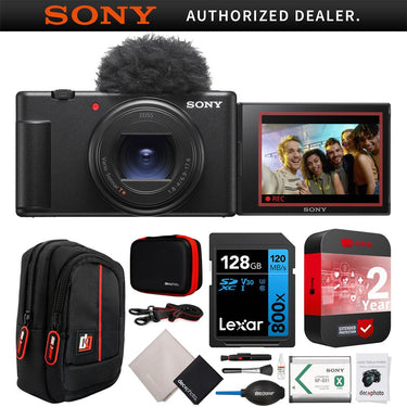 Sony ZV-1 II Vlog Camera 4K Video Content Creator Black +Extended Warranty Kit Bundle