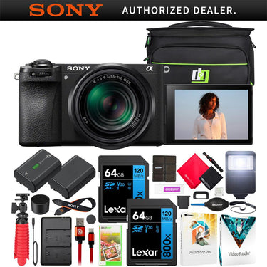 Sony a6700 Alpha APS-C 4K Mirrorless Camera Body with 55-210mm Lens Kit + Pro Bundle