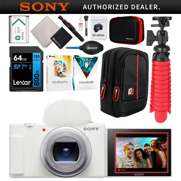 Sony ZV-1 II Vlog Camera with 4K Video for Content Creators and Vloggers White Bundle