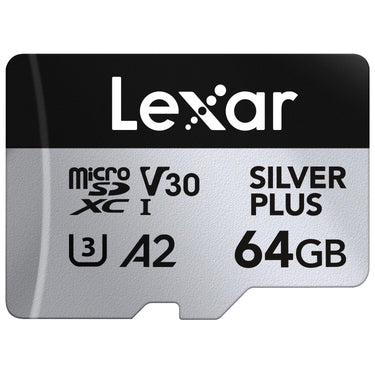 Lexar 64GB Professional Silver Plus microSDXC Card, 205MB/s Read, 150MB/s Write