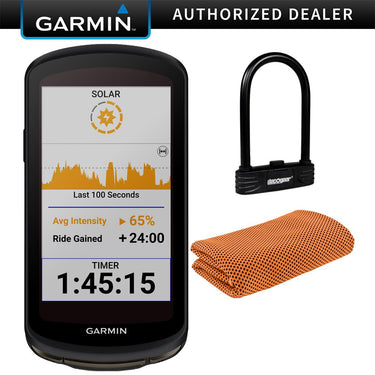 Garmin 010-02503-20 Edge 1040 Solar GPS Cycling Bike Computer + U-Lock Bundle