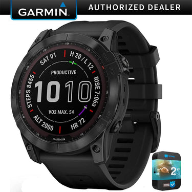 Garmin Fenix 7X Sapphire Solar Smartwatch Black w/ Black Band + 2 Year Warranty