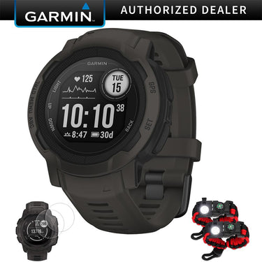 Garmin Instinct 2 GPS Smartwatch/Fitness Tracker, Graphite + Accessories Bundle