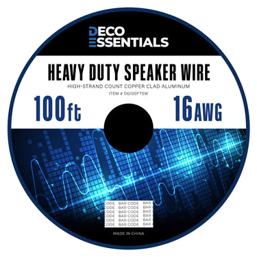 Deco Essentials 100 foot 16 AWG Gauge Heavy Duty Speaker Wire Cable