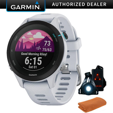 Garmin Forerunner 255 Music GPS Smartwatch, Whitestone w/ Accessories Bundle