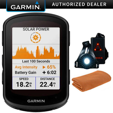 Garmin Edge 840 Solar, Compact GPS Cycling Computer, Device Only w/ Accessories Bundle