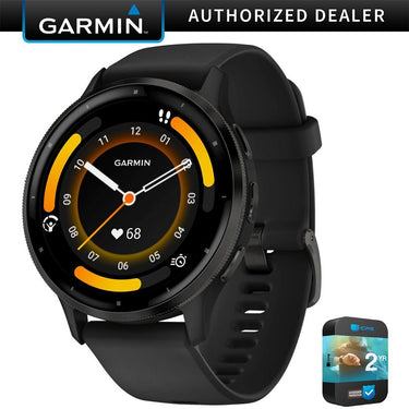 Garmin Venu 3 Fitness GPS Smartwatch Steel Bezel w/ Black Case + Warranty Bundle