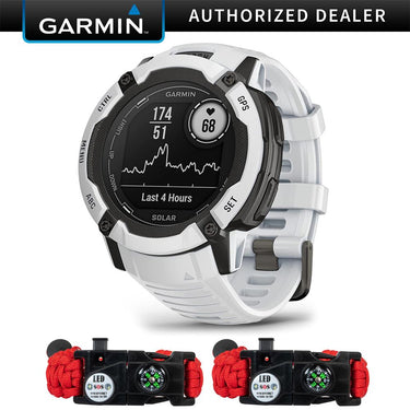 Garmin Instinct 2X Solar Rugged GPS Smartwatch Whitestone + 2x Tactical Bracelet