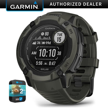 Garmin Instinct 2X Solar Rugged GPS Smartwatch Moss with 2 Year Warranty