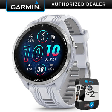 Garmin Forerunner 965 Running Smartwatch Whitestone and Gray + 2 Year Warranty