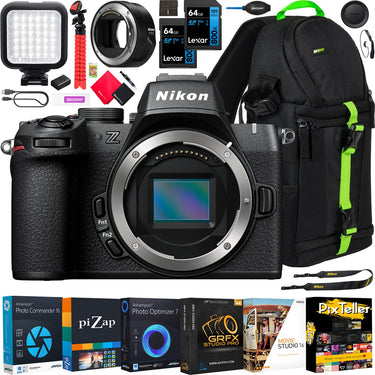 Nikon Z50II Mirrorless Camera 4K DX Body Kit + FTZ II Lens Adapter +Accessories Bundle