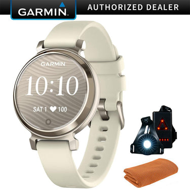 Garmin Lily 2 Smartwatch Cream Gold w/ Coconut Silicone Band + Accessories Bundle
