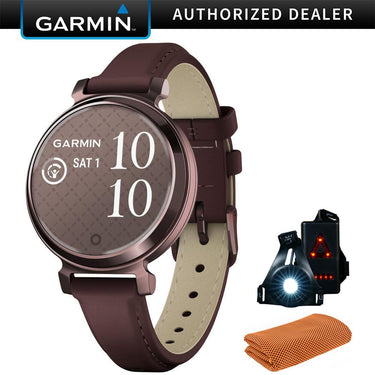 Garmin Lily 2 Classic Dark Bronze w/ Mulberry Leather Band Smartwatch + Accessories Kit
