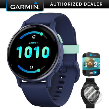 Garmin 010-02862-12 Vivoactive 5 Fitness Smartwatch, Navy w/ Warranty Bundle