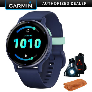 Garmin 010-02862-12 Vivoactive 5 Fitness Smartwatch, Navy w/ Accessories Bundle