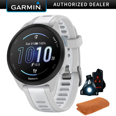 Garmin Forerunner 165 Smart Sport Watch, Mist Gray + Whitestone w/ Accessories Bundle
