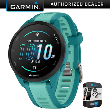 Garmin Forerunner 165 Music Smart Sport Watch, Turquoise + Aqua w/ Warranty Bundle