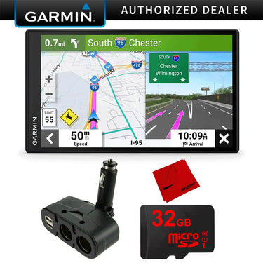 Garmin DriveSmart 66 6" Car GPS Navigator (010-02469-00) Bundle with USB Car Charger