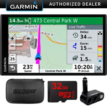 Garmin Drivesmart 65T GPS Navigator (Refurbished) + 32GB Universal Bundle with Case