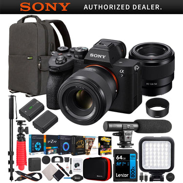 Sony a7 IV Full Frame Mirrorless Camera + FE 50mm F1.8 Lens Kit SEL50F18F Bundle