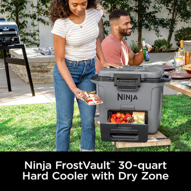 Ninja FB131GY FrostVault 30qt Hard Cooler with Dry Zone, Slate Gray - Refurbished