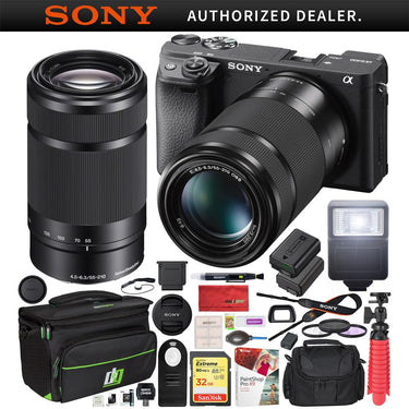 Sony a6400 4K Mirrorless Camera ILCE-6400/B 55-210mm Lens Kit + Deco Gear Case Bundle