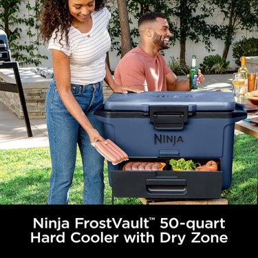 Ninja FB151BL FrostVault 50qt Hard Cooler with Dry Zone, Lakeshore Blue - Refurbished
