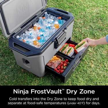 Ninja FB151GY FrostVault 50qt Hard Cooler with Dry Zone, Slate Gray - Refurbished