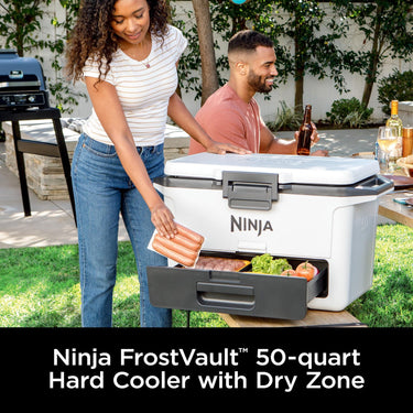 Ninja FB151WH FrostVault 50qt Hard Cooler with Dry Zone, Cloud White - Refurbished