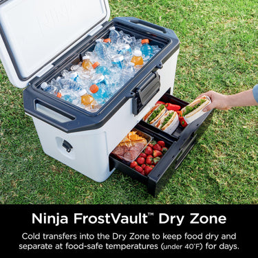 Ninja FB151WH FrostVault 50qt Hard Cooler with Dry Zone, Cloud White - Refurbished